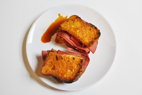 The French-Canadian dip: Pumpkin spiced French toast with fried baloney.