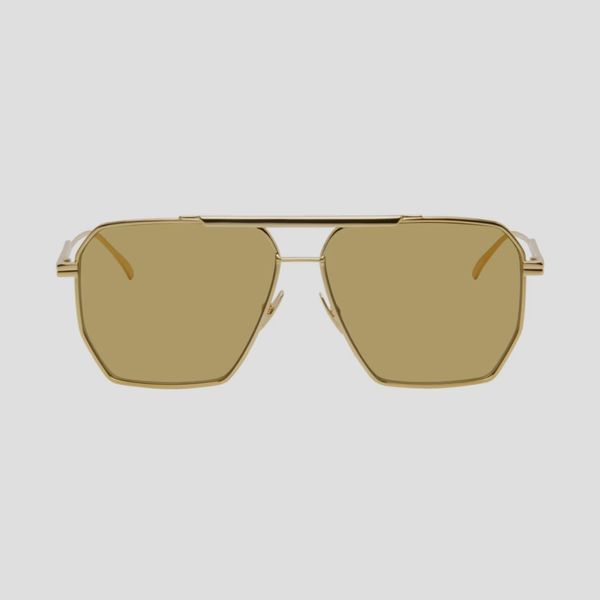 Bottega Veneta Gold Aviator Sunglasses