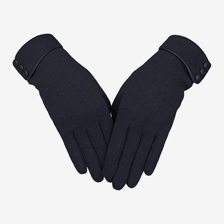 SmarTouch Mens Chunky Knit 3 Finger Touchscreen Gloves Black 