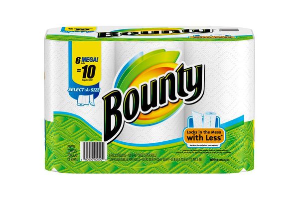Bounty Select-a-Size Paper Towels, White, Huge Roll, 12 Count