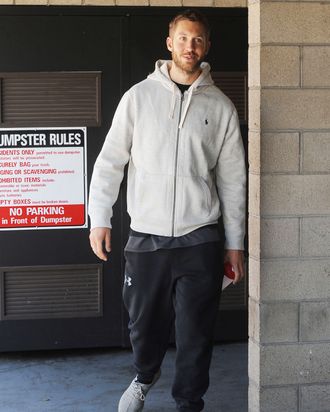 Calvin Harris, in Yeezys.