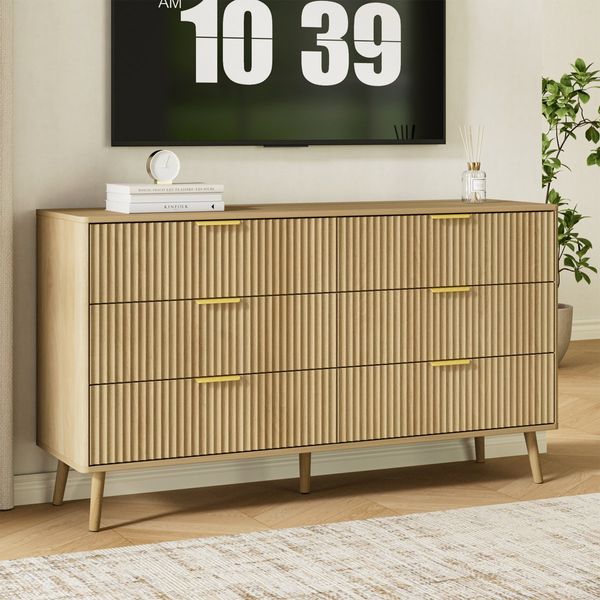 George Oliver Fluted 6-Drawer Dresser
