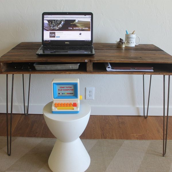 The Newton Desk Reclaimed Wood Desk on Hairpin Legs