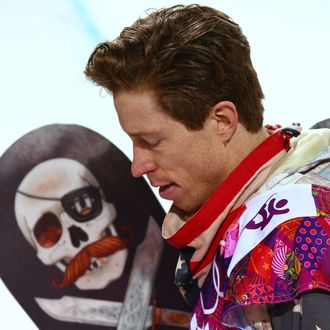 SOCHI, RUSSIA - FEBRUARY 11: Shaun White of the United States reacts after competing in the Snowboard Men's Halfpipe Finals on day four of the Sochi 2014 Winter Olympics at Rosa Khutor Extreme Park on February 11, 2014 in Sochi, Russia. (Photo by Cameron Spencer/Getty Images)