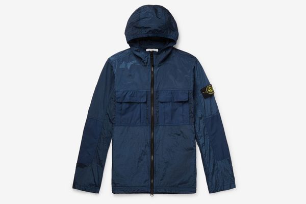 Stone Island Logo-Appliquéd Shell-Panelled Ripstop Hooded Jacket