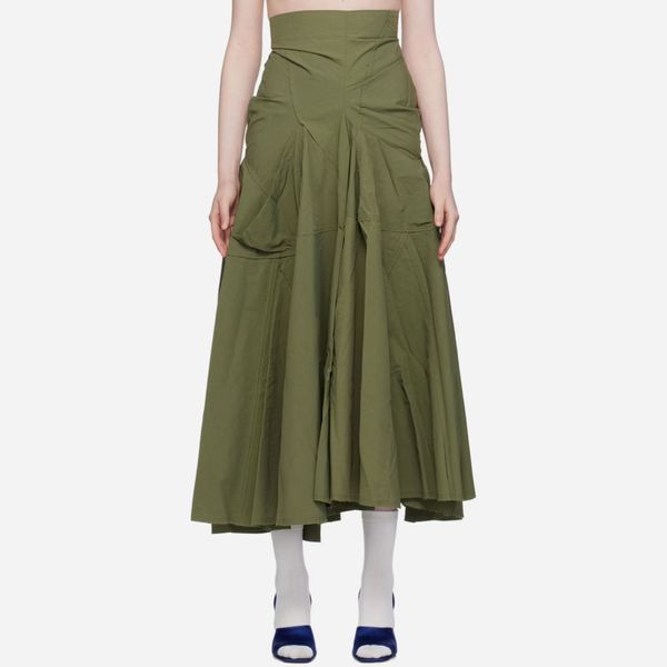 Talia Byre Khaki Pocket Maxi Skirt
