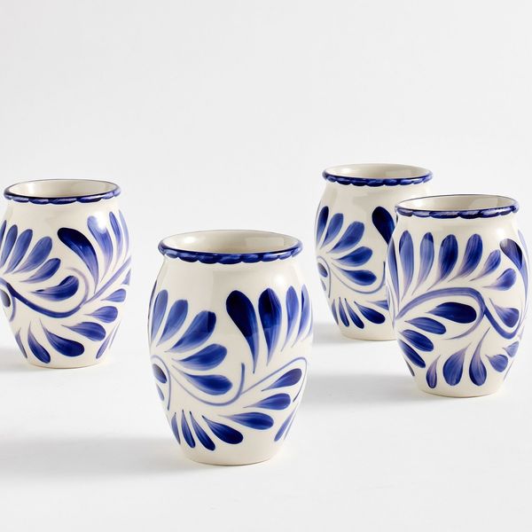 Pottery Barn Puebla Porcelain Cantarito Jars - Set of 4