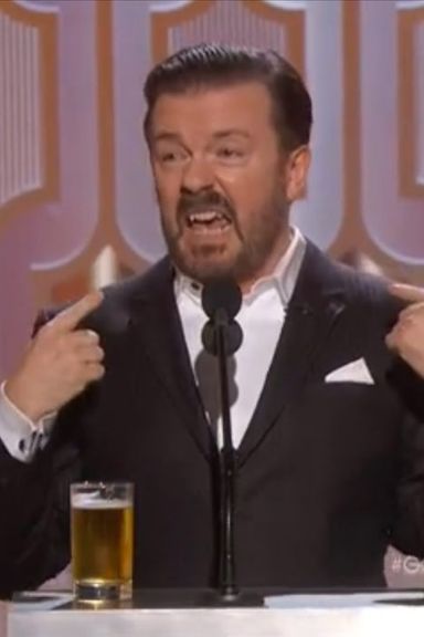 Ricky demonstrating he at least knew where the jokes were supposed to come out of.