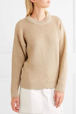 Vanessa Bruno Hodaya Metallic Ribbed-Knit Sweater