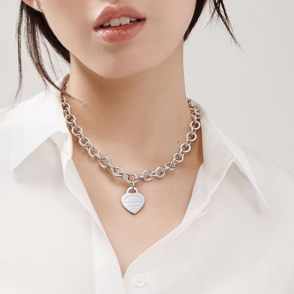 Return to Tiffany link necklace with heart tag