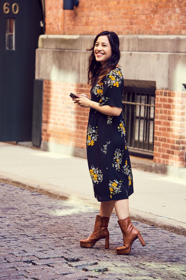 Brown dress shop with boots