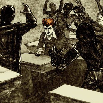 “In school, when his teacher left, Ginger drummed on his desk and all the kids would dance,” says Bulger. “When he first played drums, it was like in 2001 when the apes were beating each other and they created fire.”