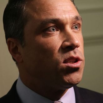 WASHINGTON, DC - APRIL 29: U.S. Rep. Michael Grimm (R-NY) comes out of his office to speak to members of the media April 29, 2014 on Capitol Hill in Washington, DC. Rep. Grimm pleaded not guilty on Monday in a federal court to a 20-count indictment including wire and mail fraud, perjury, hiring unauthorized aliens and filing false tax returns. (Photo by Alex Wong/Getty Images)