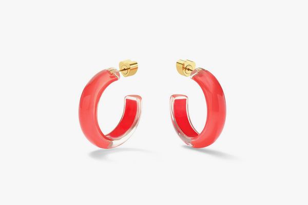 Small Jelly Hoops in Coral