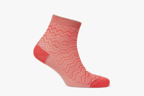 Missoni Metallic Crochet-Knit Socks