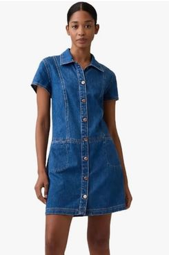 Gap Factory Denim Button Front Mini Dress