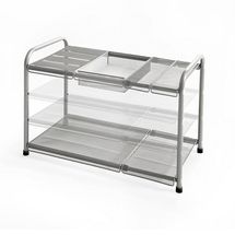 ORG™ 2-Tier Mesh Expandable Under-Sink Shelf, Silver