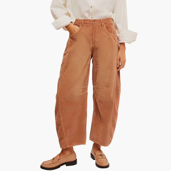 We the Free Good Luck Barrel Leg Corduroy Pants