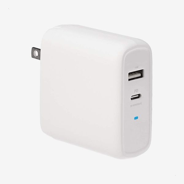 Amazon Basics 68W Two-Port GaN Wall Charger with 1 USB-C Port and 1 USB-A Port