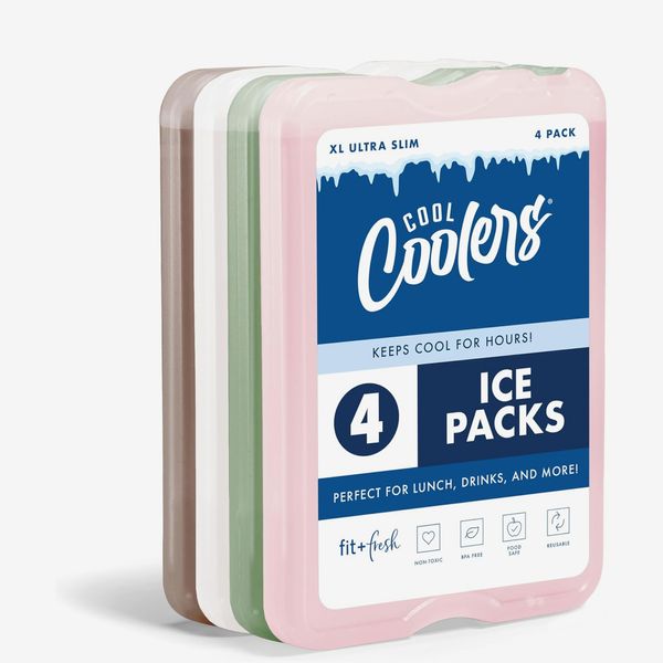 Cool Coolers by Fit & Fresh 4 Pack XL Slim Ice Packs