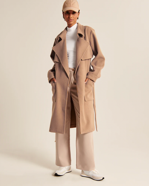 Womens Clothing Coats Long coats and winter coats Natural Studio 8 s Nicci Belted Wool Coat in Camel 