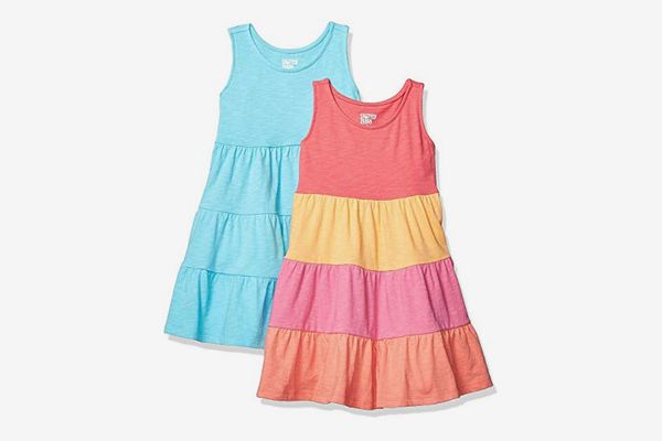 Spotted Zebra Girls 2-Pack Knit Sleeveless Fit and Flare Dresses Pack of 2 
