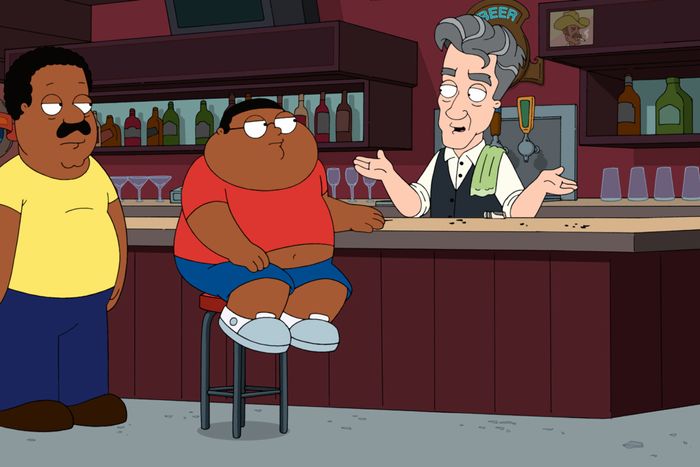 THE CLEVELAND SHOW, (from left): Cleveland Brown, Cleveland Brown Jr., Gus the bartender (guest voi