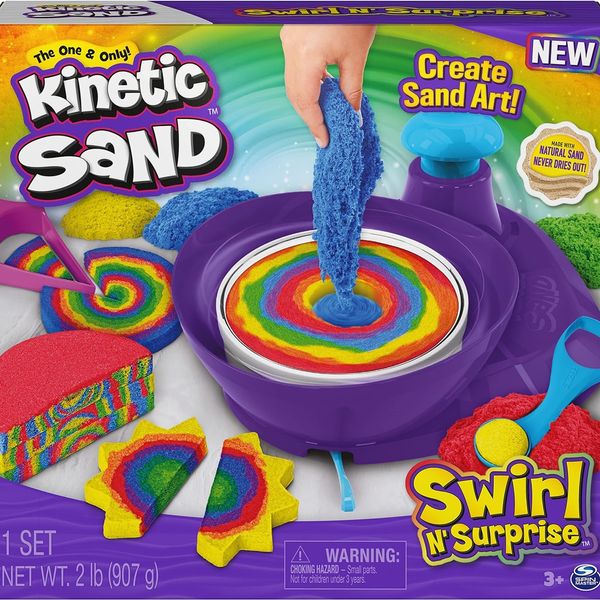 Kinetic Sand, Swirl N’ Surprise Playset with 2lbs of Play Sand