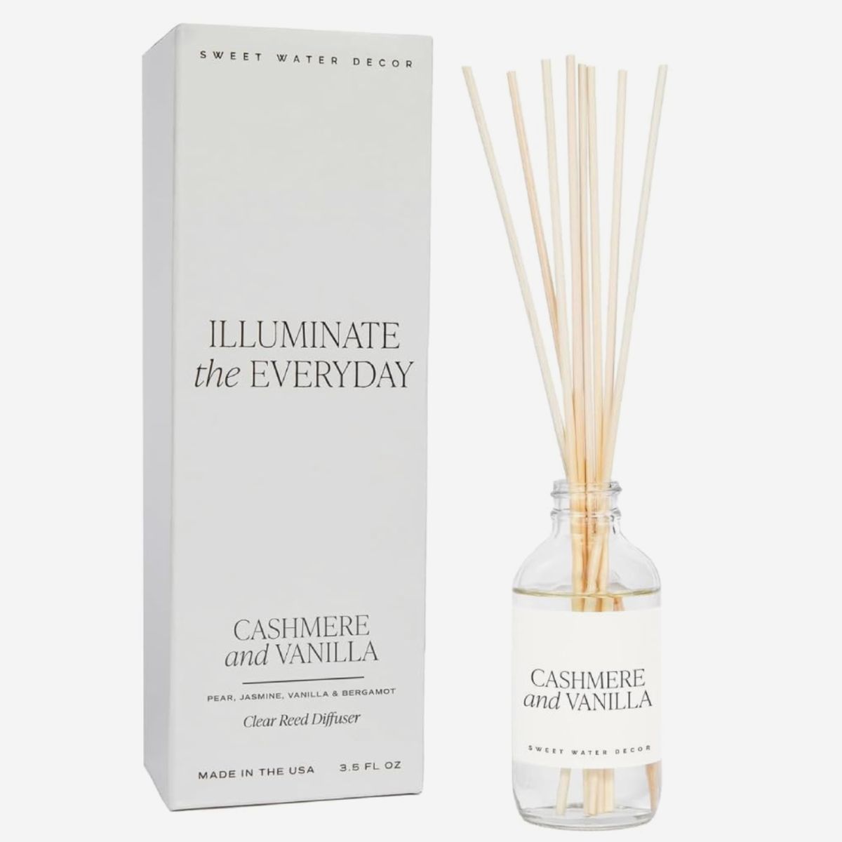 Sweet Water Cashmere and Vanilla Decor Amber Reed Diffuser Set