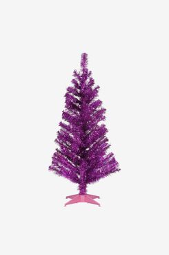 National Tree Company 3-Foot Artificial Christmas Tree, Pink Tinsel