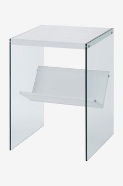Convenience Concepts SoHo End Shelf Table, White/Glass