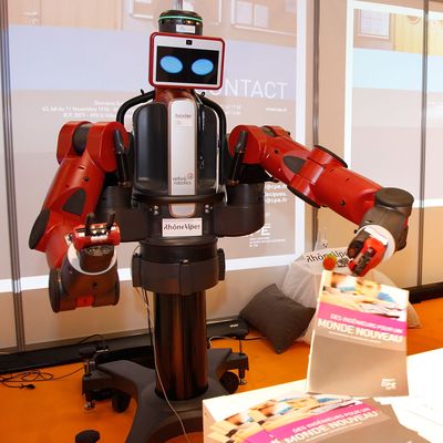 A BAXTER manufacturing robot on display at Innorobo International Robotics trade show on March 18, 2014 in Lyon, France. 