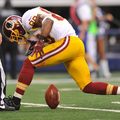 Nov 22nd, 2012:.Washington Redskins wide receiver Pierre Garcon (88) catches a pass inside the 3-yard line as he spins the ball in a game between the Washington Redskins and the Dallas Cowboys at the Cowboy Stadium in Arlington, Texas.