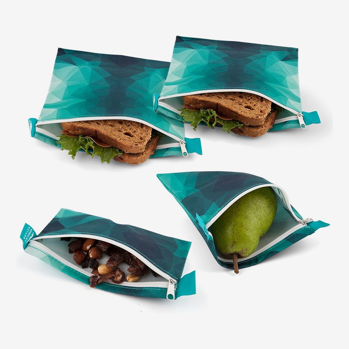 Lot 2 Fit & Fresh Reusable Sandwich And Snack Bags 2 Packs Plastic Bag