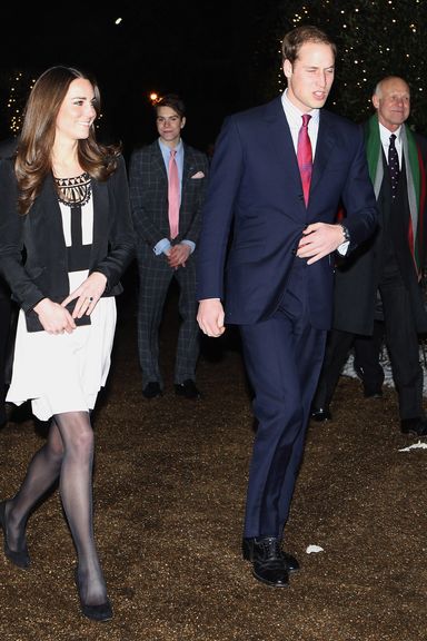 FAKENHAM, ENGLAND - DECEMBER 18:  Prince William and  finacee Catherine Middleton arrive for a Christmas reception in aid of the Teenager Cancer Trust at theThursford Collection on December 18, 2010 in Fakenham, England.   (Photo by Chris Jackson/Getty Images) *** Local Caption *** Prince William;Catherine Middleton
