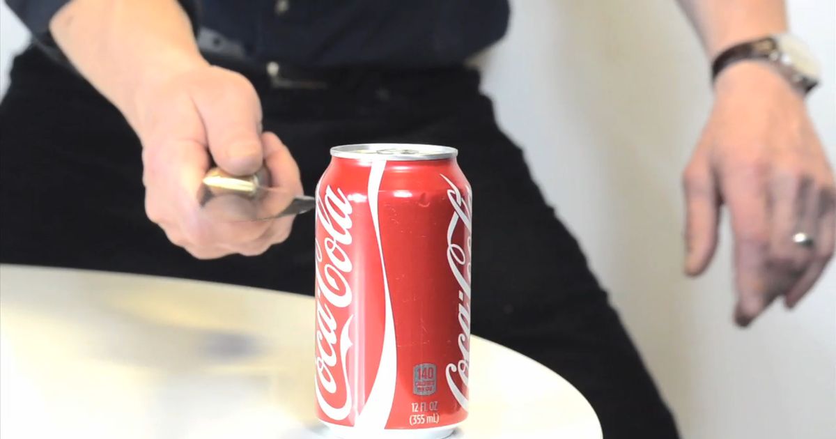 See Video of a Knife That Can Slice Through Soda Cans