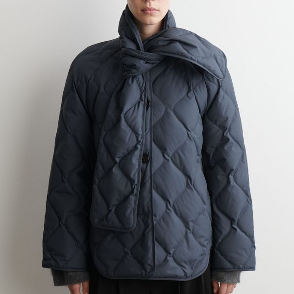 Cos Scarf Detail Quilted Liner Jacket