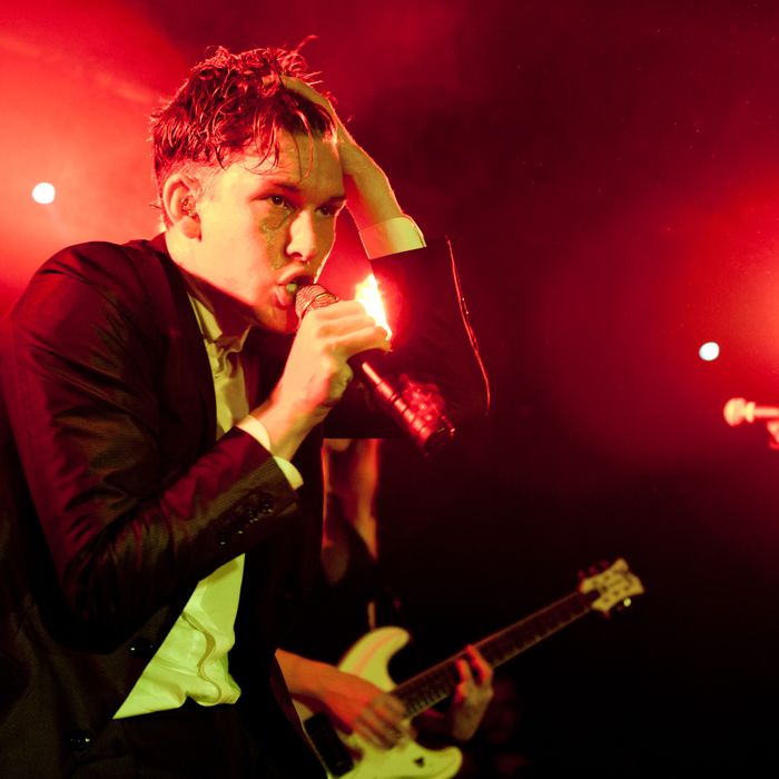 BERLIN, GERMANY - APRIL 16: William George Sinclair of Willy Moon performs at the Privat Club on April 16, 2013 in Berlin, Germany. (Photo by Gaelle Beri/Redferns via Getty Images)