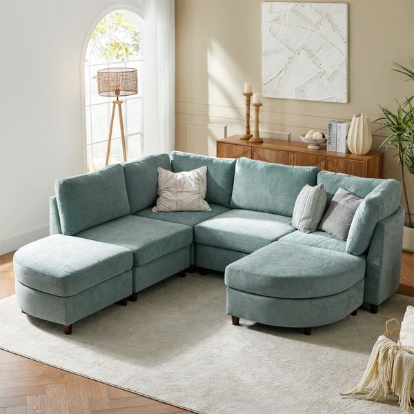 Hokku Designs Convertible Sectional Sofa with End Table