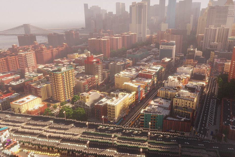 This 'Minecraft' New York City is a 1:1 Scale of the Earth to the