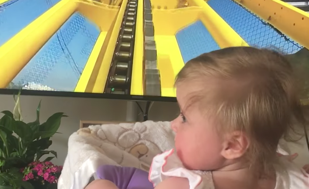 This Infant Is Very Unimpressed by Virtual Roller Coaster