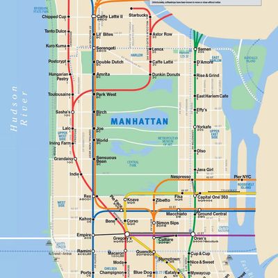 Café Map Sorts Manhattan’s Best Coffee by Subway Stop