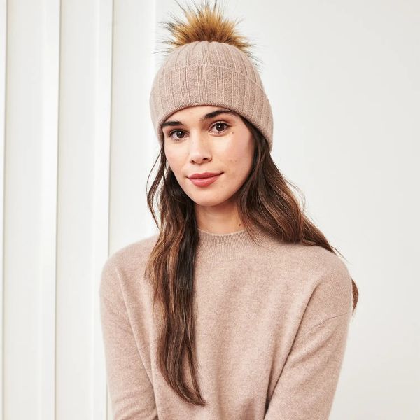 Quince Mongolian Cashmere Pom Pom Beanie