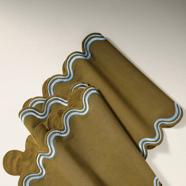 Anthropologie Madeline Embroidered Table Runner