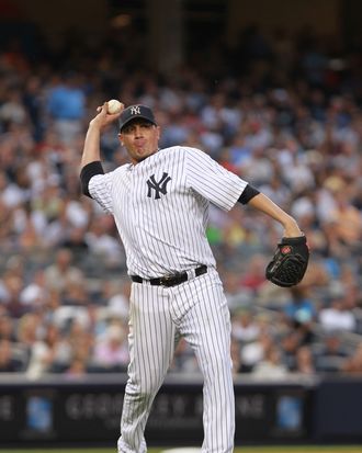 NEW YORK, NY - SEPTEMBER 24: Freddy Garcia #36 of the New York Yankees pitches against the Boston Red Sox on September 24, 2011 at Yankee Stadium in the Bronx borough of New York City. (Photo by Nick Laham/Getty Images) *** Local Caption *** Freddy Garcia