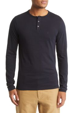 French Connection Cotton Blend Henley Pullover