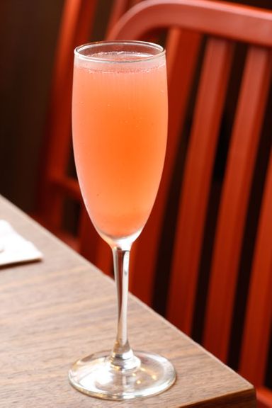 Fatty ‘Cue
In Fatty ‘Cue's brunch-only mimosa, watermelon is subbed for orange juice, lending the flute a pretty pink color and the drink an overall fresh feel. Bubbly, refreshing, and slightly sweet, it’s a nice complement to the restaurant’s funky, hangover-vanquishing flavors.