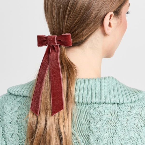 Jennifer Behr Velvet Bow Barrette