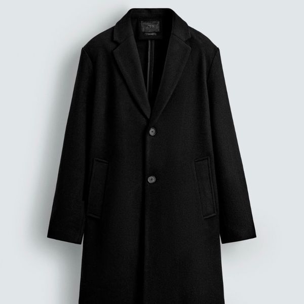 Zara Regular Fit Wool Blend Coat