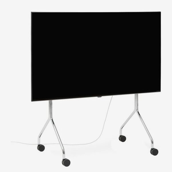 Pedestal Moon Rollin' TV Stand, Chrome